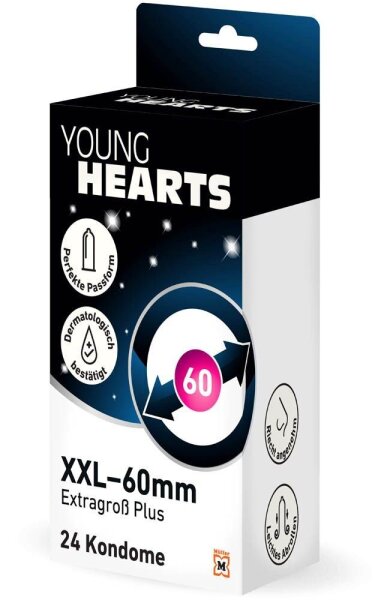 YOUNG HEARTS Kondome XXL - Extragroß Plus, 24 St.