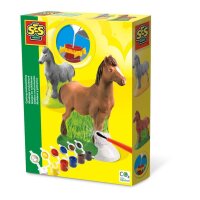 SES Creative® Gipsgießen-Set Pferd mehrfarbig