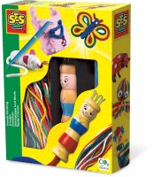 SES Creative® Bastelset Strickpuppe mit Wolle mehrfarbig