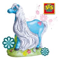 SES Creative® Gipsgießen-Set Glitzer Pfernd mit Mähne mehrfarbig