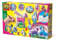 SES Creative® Gipsgießen-Set Glitzer Pferde mehrfarbig
