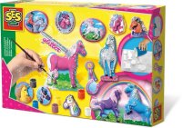 SES Creative® Gipsgießen-Set Glitzer Pferde mehrfarbig