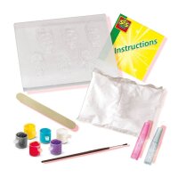 SES Creative® Gipsgießen-Set Glitzer Styling Girl mehrfarbig