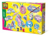 SES Creative® Gipsgießen-Set Glitzer Einhörner und Regenbogen mehrfarbig