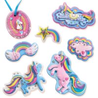 SES Creative® Gipsgießen-Set Glitzer Einhörner und Regenbogen mehrfarbig