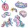 SES Creative® Gipsgießen-Set Glitzer Einhörner und Regenbogen mehrfarbig
