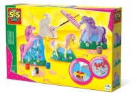 SES Creative® Gipsgießen-Set Glitzer Pferde auf Wiese mehrfarbig