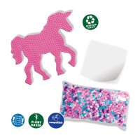 SES Creative® Bügelperlen Set GREEN BEEDZ Einhorn mehrfarbig