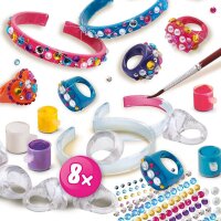 SES Creative® Schmuck-Basteln-Set Diamanzo Ringe&Armbänder mehrfarbig