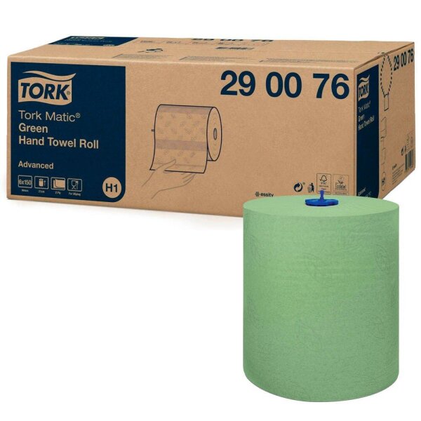 TORK Handtuchrollen Matic® H1 Advanced 2-lagig grün, 6 Rollen