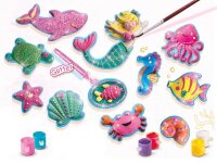 SES Creative® Gipsgießen-Set Glitzer Meerestiere mehrfarbig