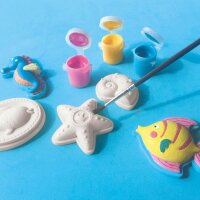 SES Creative® Gipsgießen-Set Glitzer Meerestiere mehrfarbig