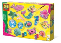SES Creative® Gipsgießen-Set Glitzer Meerestiere mehrfarbig