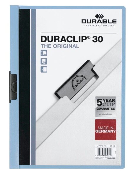 DURABLE Klemmhefter DURACLIP hellblau, 25 St.