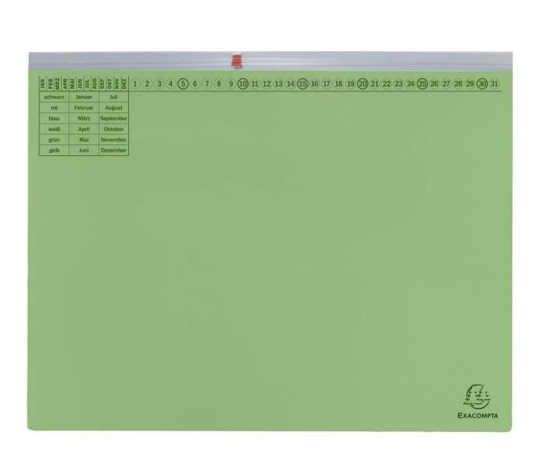 Exacompta Hängehefter Exaflex Karton grün DIN A4 1x Amtsheftung, 25 St.