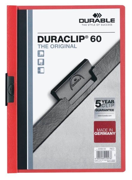 DURABLE Klemmhefter DURACLIP rot, 25 St.
