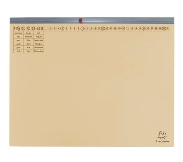 Exacompta Hängehefter Exaflex Karton chamois DIN A4 1x kaufmännische Heftung, 25 St.
