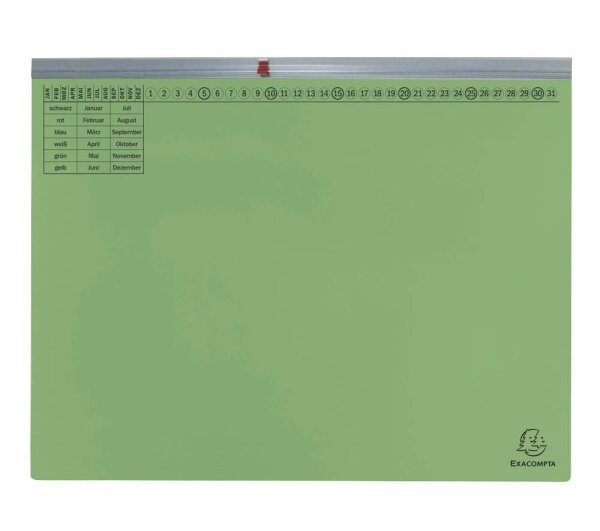 Exacompta Hängehefter Exaflex Karton grün DIN A4 1x kaufmännische Heftung, 25 St.
