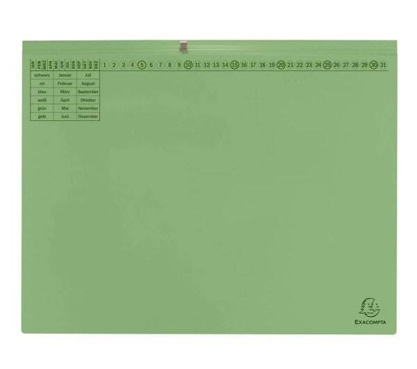 Exacompta Hängehefter Exaflex Karton grün DIN A4 2x Amtsheftung, 25 St.