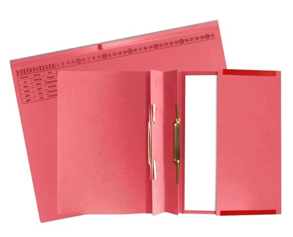 Exacompta Hängehefter Exaflex Karton rot DIN A4 2x kaufmännische Heftung, 25 St.