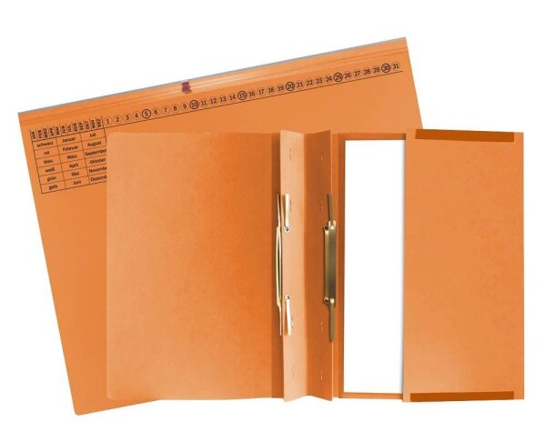 Exacompta Hängehefter Exaflex Karton orange DIN A4 2x kaufmännische Heftung, 25 St.
