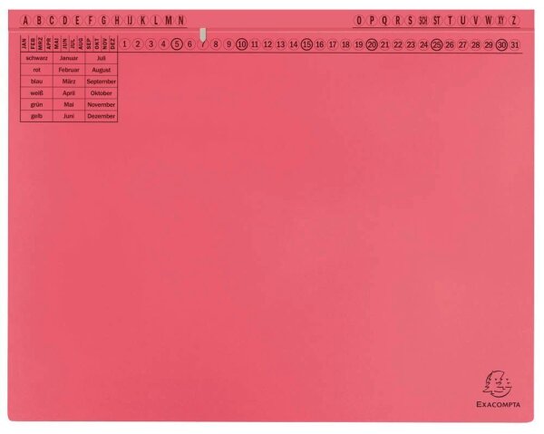 Exacompta Hängehefter Exaflex Karton rot DIN A4 1x Amtsheftung / kaufmännische Heftung, 25 St.
