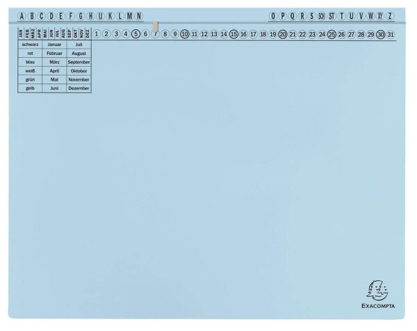 Exacompta Hängehefter Exaflex Karton hellblau DIN A4 1x Amtsheftung / kaufmännische Heftung, 25 St.