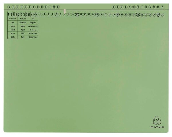 Exacompta Hängehefter Exaflex Karton grün DIN A4 1x Amtsheftung / kaufmännische Heftung, 25 St.