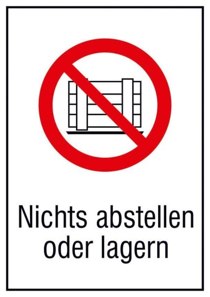 SafetyMarking® Verbotsaufkleber "Nichts abstellen oder lagern" rechteckig 13,1 x 18,5 cm, 1 St.