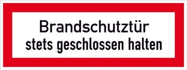 SafetyMarking® Brandschutzaufkleber "Brandschutztür stets geschlossen halten" rechteckig 29,7 x 10,5 cm, 1 St.