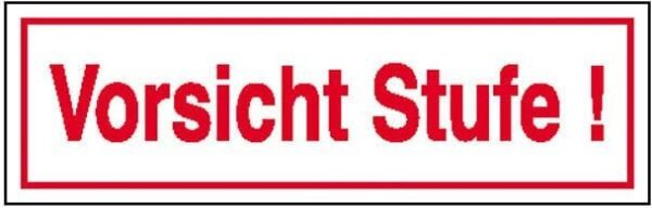 SafetyMarking® Hinweisaufkleber "Vorsicht Stufe!" rechteckig 25,0 x 7,0 cm, 1 St.