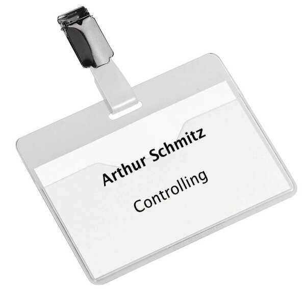 DURABLE Namensschilder mit Clip 9,0 x 6,0 cm, 25 St.