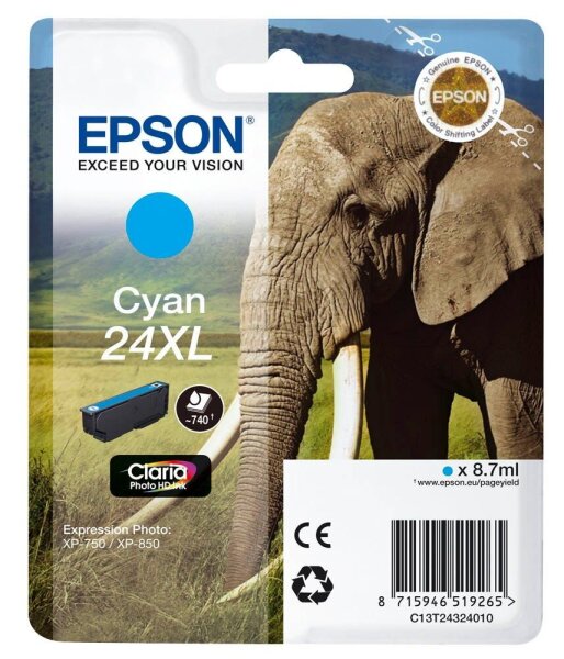EPSON 24XL / T2432XL (Elefant) cyan Druckerpatrone