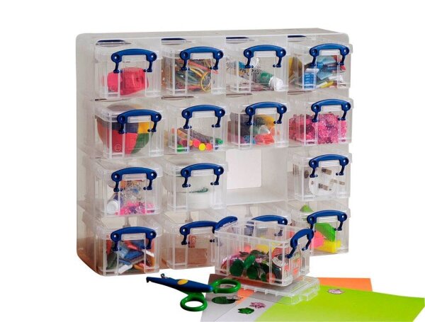 Really Useful Box Kleinteilemagazin 16x 0,3 l transparent 37,5 x 12,5 x 31,0 cm, 1 St.