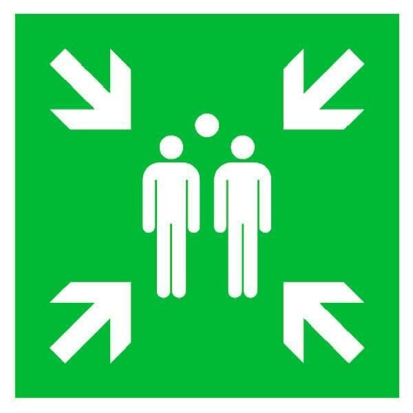 SafetyMarking® Rettungszeichen "Sammelstelle" quadratisch 40,0 x 40,0 cm, 1 St.