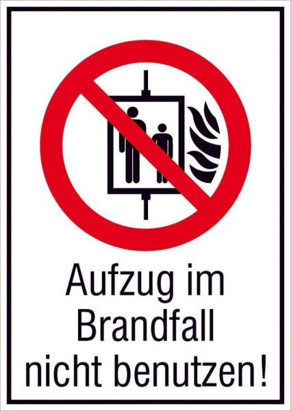 SafetyMarking® Verbotsaufkleber "Aufzug im Brandfall nicht benutzen" rechteckig 13,1 x 18,5 cm, 1 St.