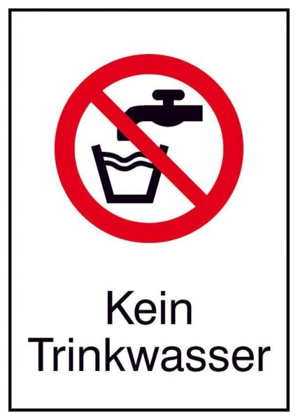 SafetyMarking® Verbotsaufkleber "Kein Trinkwasser" rechteckig 10,5 x 14,8 cm, 1 St.