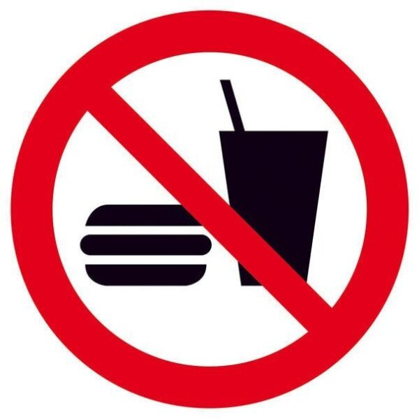 SafetyMarking® Verbotsaufkleber "Essen und Trinken verboten" rund 20,0 cm, 1 St.