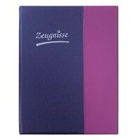 Idena Zeugnismappe DIN A4, 10 Hüllen violett/blau, 1...