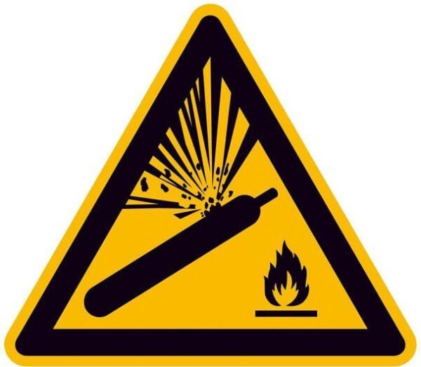 SafetyMarking® Warnaufkleber "Warnung vor Gasflaschen" dreieckig 10,0 x 10,0 cm, 1 St.