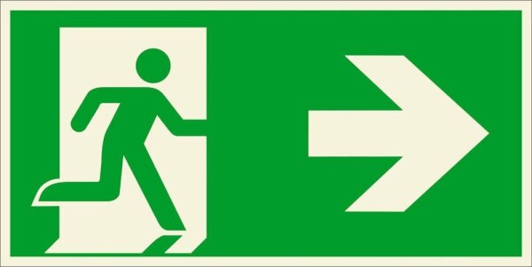 SafetyMarking® Rettungszeichen-Aufkleber "Notausgang rechts" rechteckig 30,0 x 15,0 cm, 1 St.
