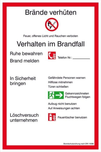 SafetyMarking® Brandschutzschild "Brandschutzordnung Teil A " rechteckig 20,0 x 30,0 cm, 1 St.