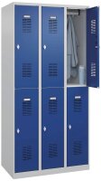 CP Spind Basic Plus enzianblau, lichtgrau 088355-30 S10000, 6 Schließfächer 90,0 x 50,0 x 185,0 cm