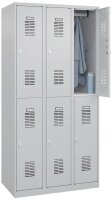 CP Spind Basic Plus lichtgrau 088355-30 S10002, 6 Schließfächer 90,0 x 50,0 x 185,0 cm