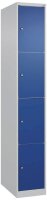 CP Schließfachschrank Classic Plus lichtgrau, enzianblau 080000-104 S10003, 4 Schließfächer 30,0 x 50,0 x 185,0 cm