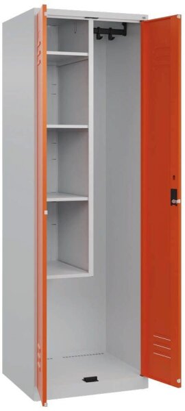 CP Putzmittelschrank Classic Plus 080100-00 S10000 lichtgrau, reinorange 4 Fachböden 60,0 x 50,0 x 185,0 cm, aufgebaut, 1 St.