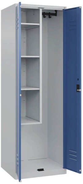CP Putzmittelschrank Classic Plus 080100-00 S10005 fernblau, lichtgrau 4 Fachböden 60,0 x 50,0 x 185,0 cm, aufgebaut, 1 St.