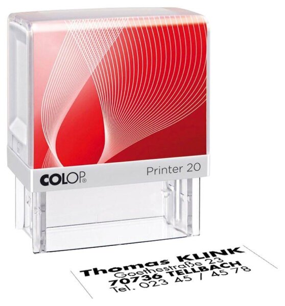 COLOP Textstempel, individualisierbar Printer 20 selbstfärbend schwarz ohne Logo, 1 St.
