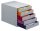 DURABLE Schubladenbox VARICOLOR®  dunkelgrau mit bunten Farblinien 760527, DIN A4 mit 5 Schubladen, 1 St.