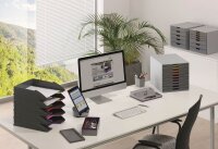 DURABLE Schubladenbox VARICOLOR®  dunkelgrau mit bunten Farblinien 761027, DIN A4 mit 10 Schubladen, 1 St.